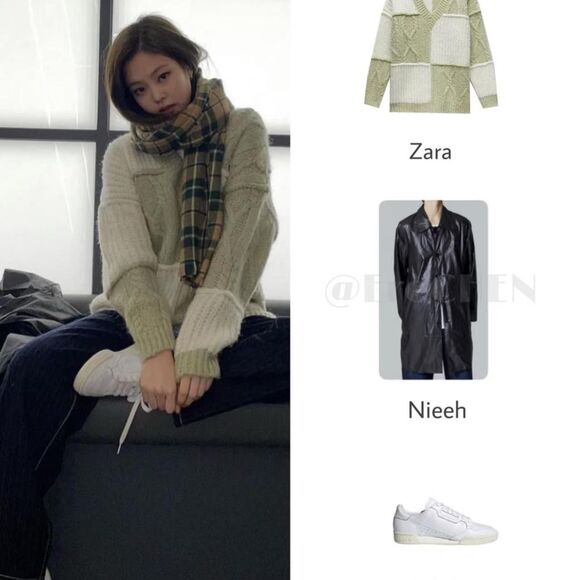 Zara Women's Green and Cream Sweater - Picture 2 of 10